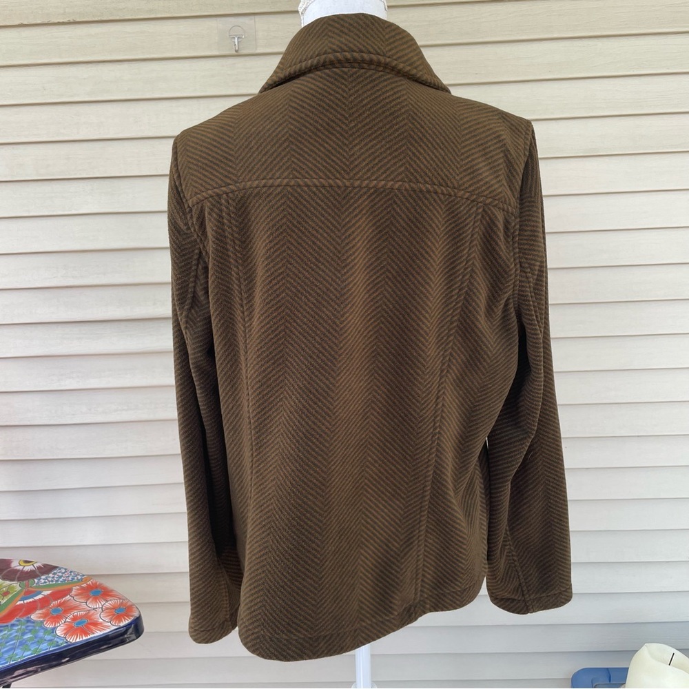 Isaac Mizrahi LIVE Asymmetrical Zip Herringbone Jacket Size L - Picture 5 of 8